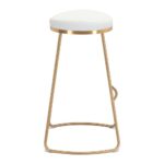 Bar & Kitchen Stool | Gold & White | 100% Polyurethane | Faux Leather | Inside - Image 5