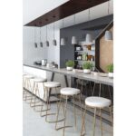 Bar & Kitchen Stool | Gold & White | 100% Polyurethane | Faux Leather | Inside - Image 4