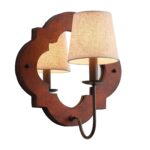 1-Light Modern Iron Wood Wall Sconce Lighting