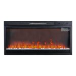 36" Modern Black Insert Electric Fireplace with Remote Control - Image 2