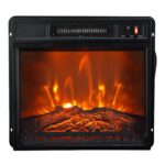 18" Modern Black Insert Electric Fireplace with Remote Control - Image 2