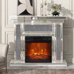 24" Insert Black Electric Fireplace with Remote Control