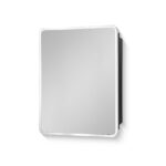 20 x 28 Inch Silver Metal Framed Wall Mount or Recessed Bathroom Medicine Cabinet with Mirror