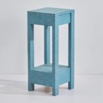 Blue Rectangle Wood Side Table