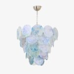 Blue Murano Iridescent Disc Chandelier - Image 2