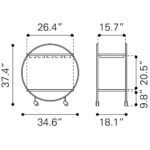 Home Bar Cart | Black | Brass | Tinted Tempered Glass | Painted Steel | Inside - Image 9