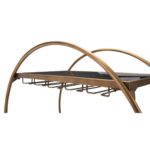 Home Bar Cart | Black | Brass | Tinted Tempered Glass | Painted Steel | Inside - Image 5