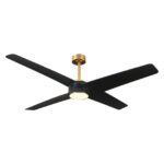 60" Parvez Modern DC Motor Downrod Mount Reversible Ceiling Fan with Lighting and Remote Control
