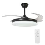 39" Retractable DC Motor Ceiling Fan with LED Lighting