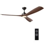 60" Newbury Industrial DC Motor Downrod Mount Reversible Ceiling Fan with Lighting and Remote Control