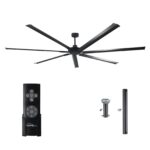 84 Inch 100 Inch Industrial Downrod Mount Ceiling Fan with Remote Control