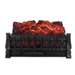 Black Electric Fireplace One Heat Settings with Flame and Remote Control - Image 2