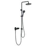 Black Three-functions Rain Bathroom Shower System