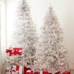 Silver Tinsel Christmas Tree with Forever Lit Clear Lights