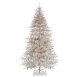 Silver Tinsel Christmas Tree with Forever Lit Clear Lights - Image 3