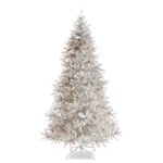 Silver Tinsel Christmas Tree with Forever Lit Clear Lights - Image 2