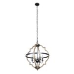 Bennington 4-Light Brown Wood Chandelier - Image 2
