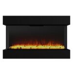 Black Recessed or Wall-Mount Electric 3-Color Flame with LED Light Fireplace - Image 2