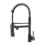 Black Single Handle Pull Down Sprayer Kitchen Faucet with 360° Rotation