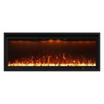 Black Wall-Mount Electric Timer 3-Color Flame with LED Light Fireplace - Image 2