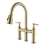 Bridge Kitchen Faucet with Pull-Down Sprayhead in Spot